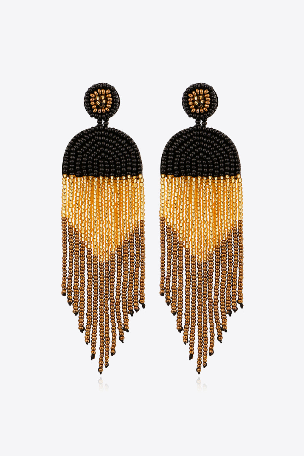 Beaded Fringe Dangle Earrings