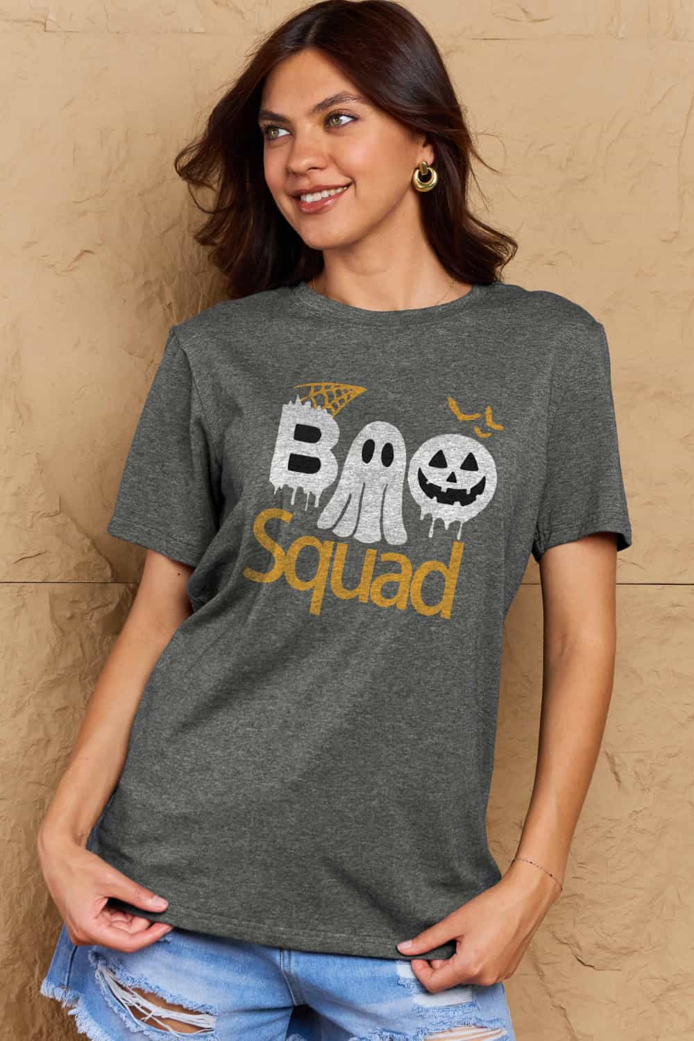 Simply Love Full Size BOO SQUAD Graphic Cotton Tee