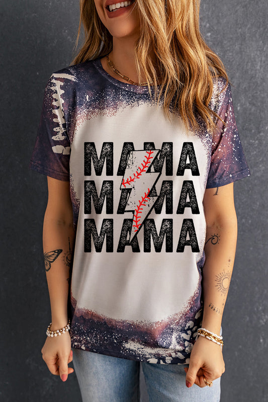 Printed MAMA Graphic Round Neck Tee