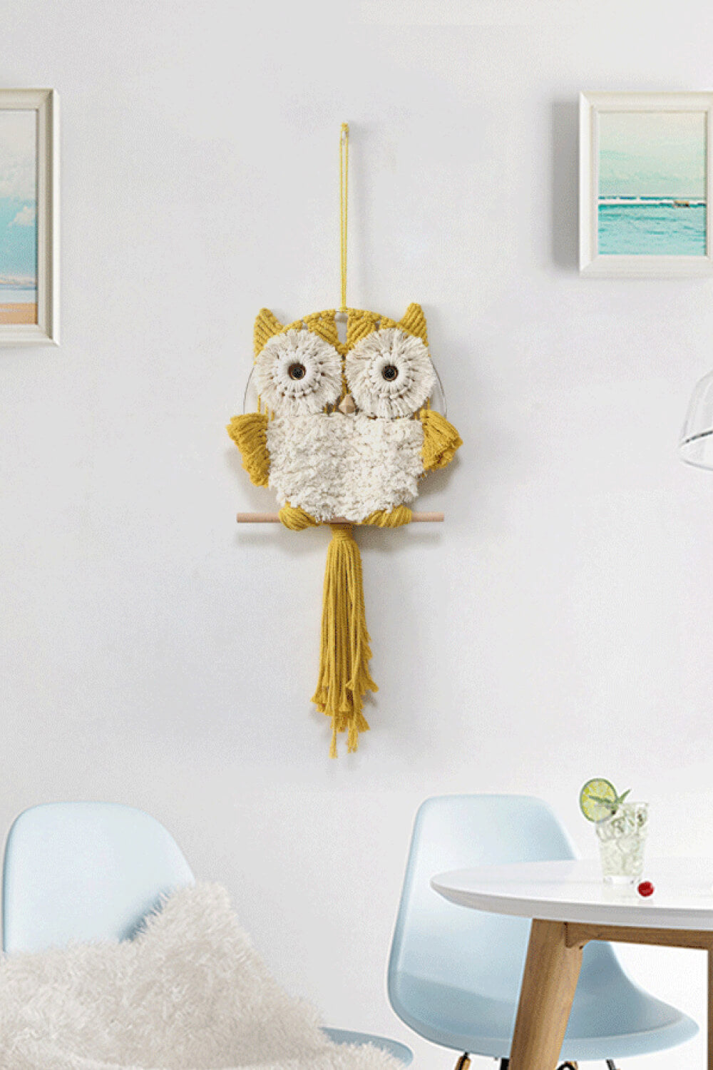 Hand-Woven Tassel Owl Macrame Wall Hanging