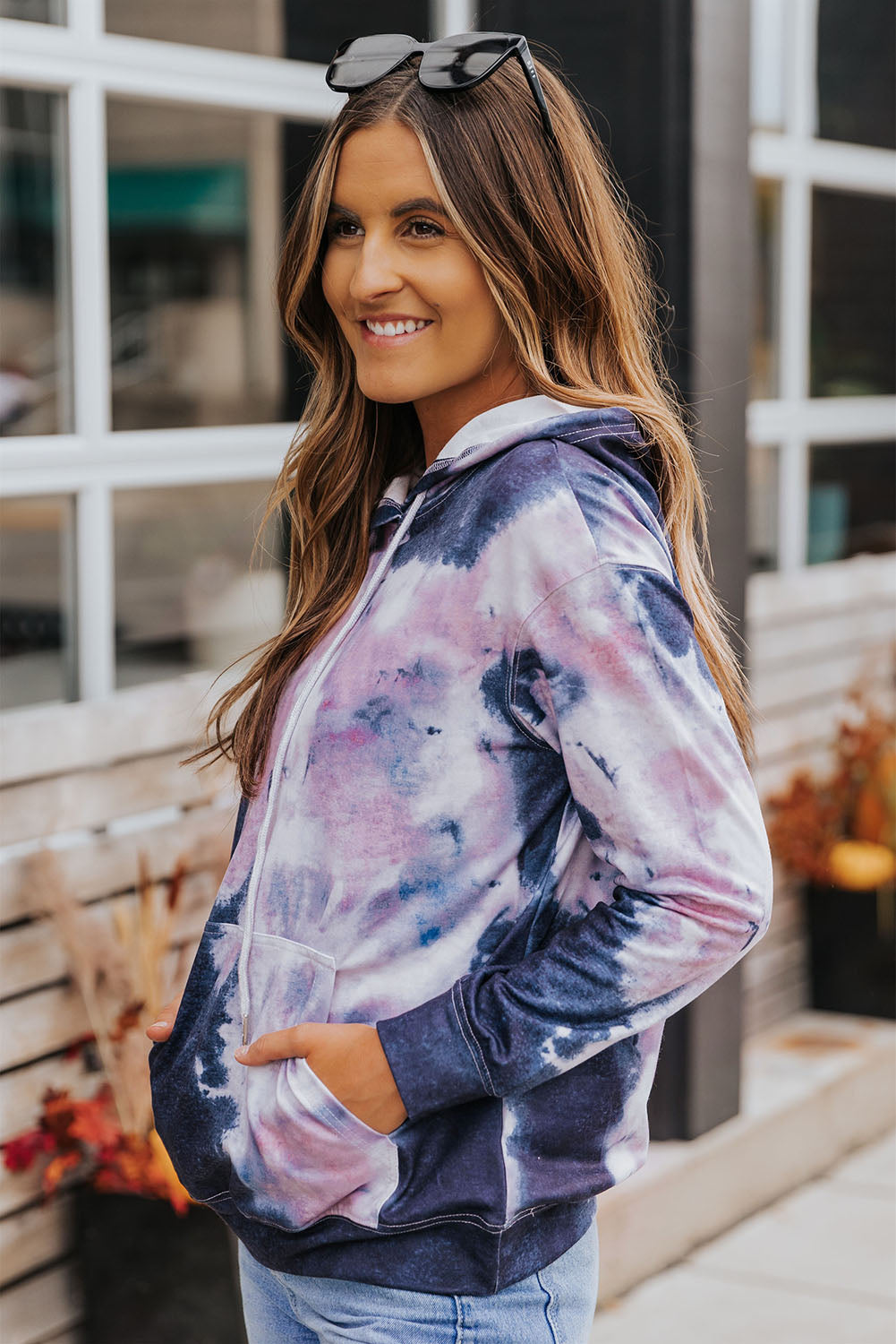 Tie-Dye Dropped Shoulder Hoodie