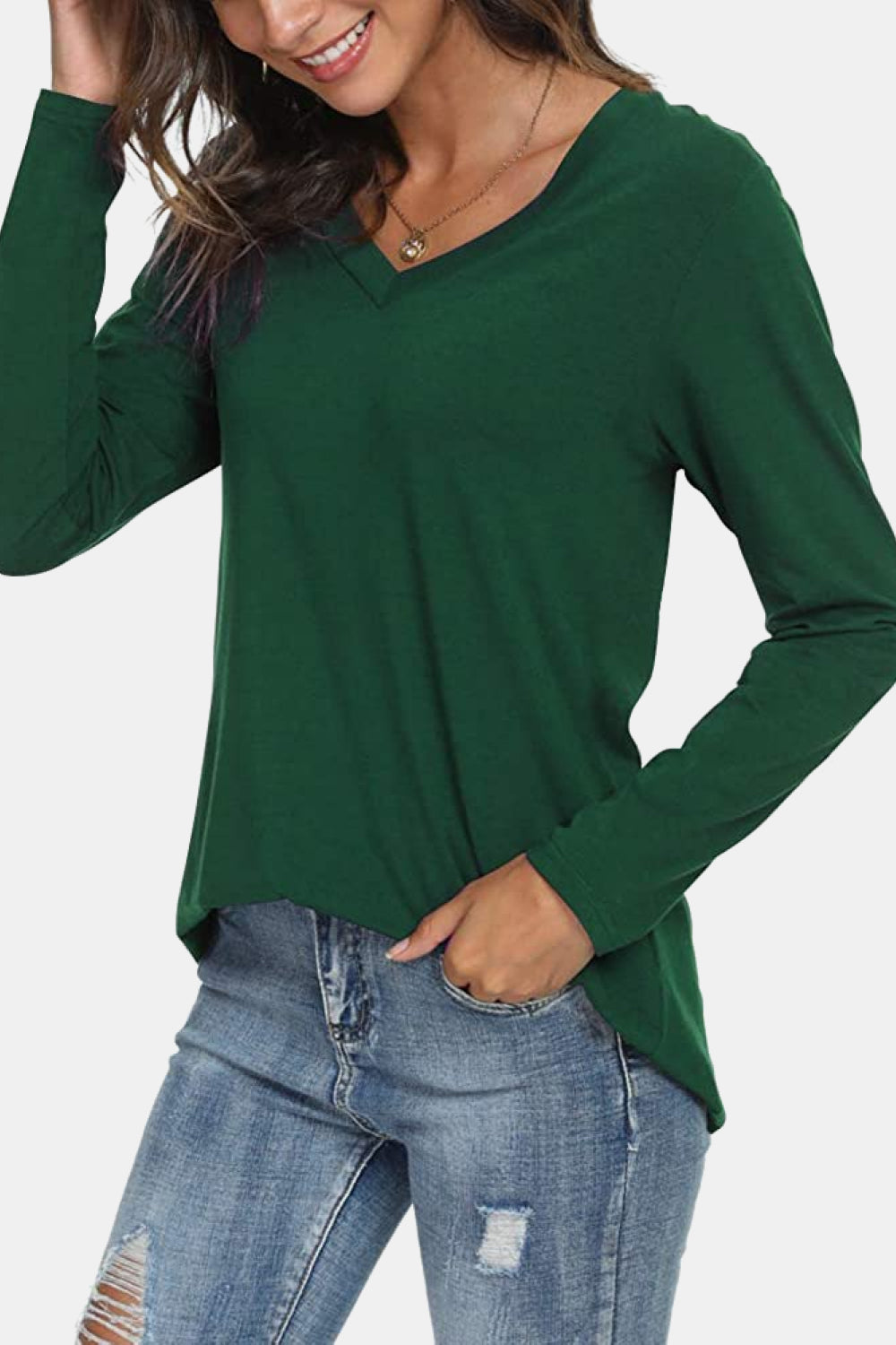 V-Neck Long Sleeve T-Shirt