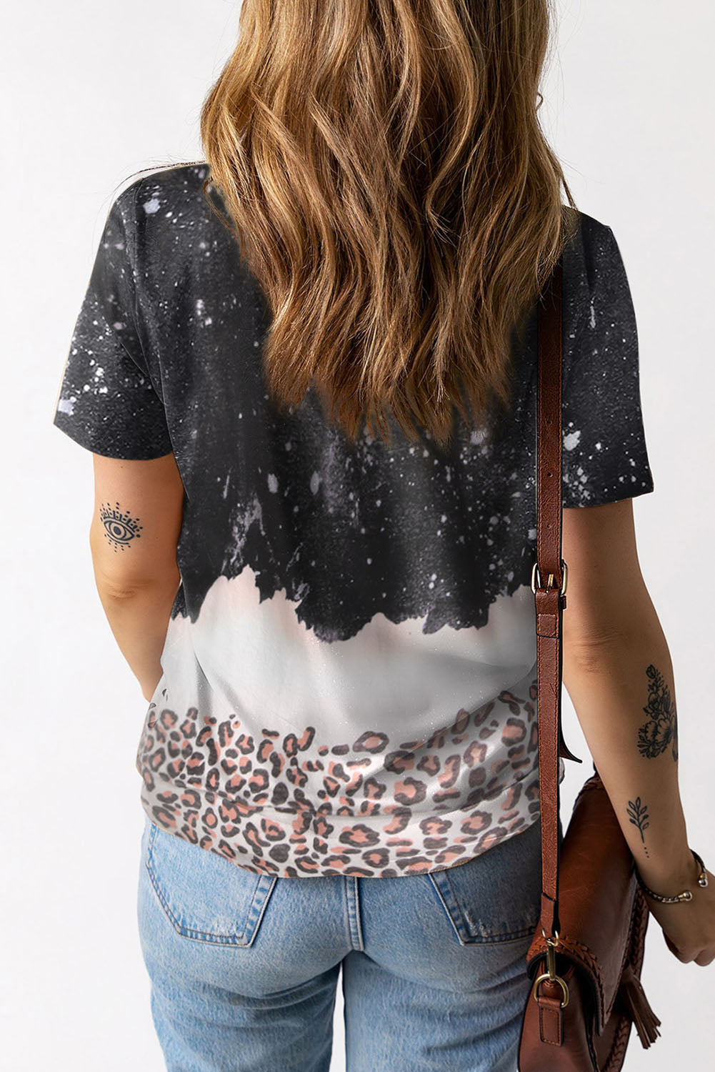 Mixed Print Round Neck Short Sleeve T-Shirt