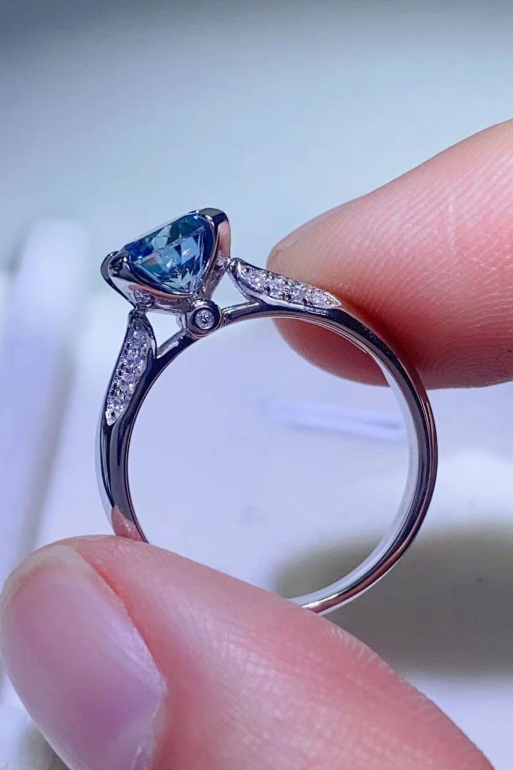 1 Carat Moissanite 4-Prong Ring